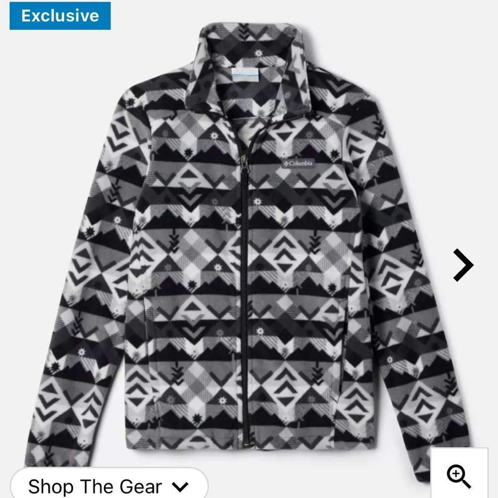 Columbia Boys' Castle Dale Printed Full Zip Fleece - EUC